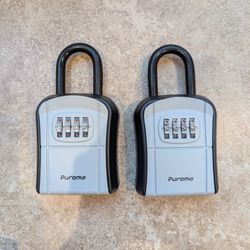 2 Key Lock Box, 4 Code Combination Lockbox Mountable or Shackle Latch Hung - Key Storage Box