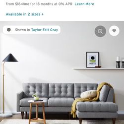 Free Delivery - Eliot Apartment Sectional Sofa with Bumper