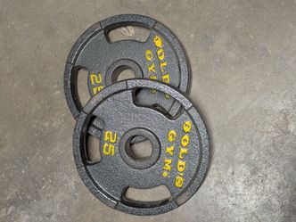 (2) Gold's gym Olympic plates 25lbs each