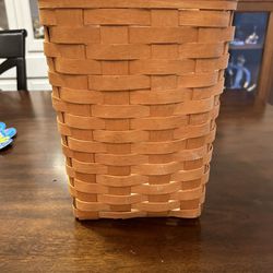 Nice 10” Tall Longaberger Basket With Liner