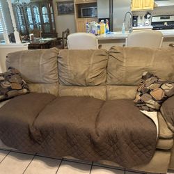 Reclining brown Sofa AND Loveseat 