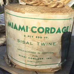 Sisal Twine - Miami Cordage - 3 Ply, 300’ (manufactured In Portugal) 