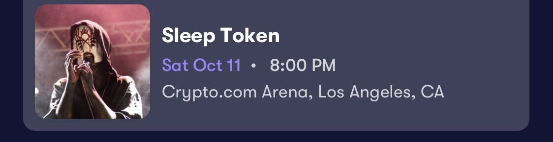 Sleep Token Oct 11th Tickets