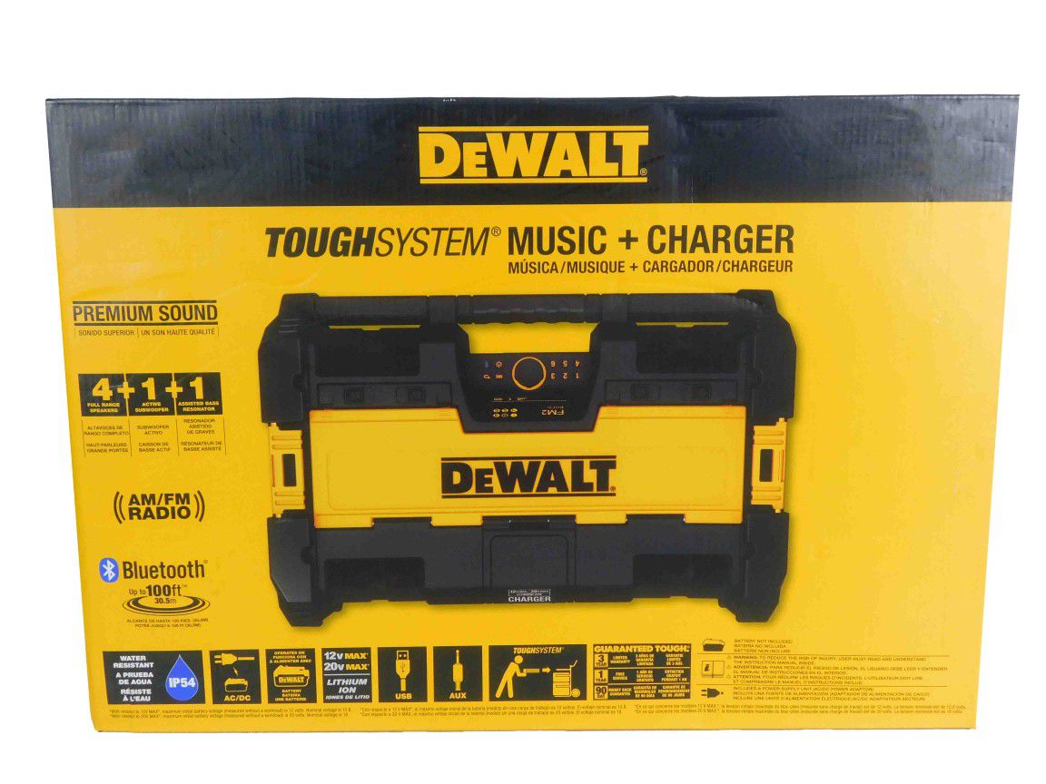 DEWALT TOUGHSYSTEM 14-1/2 in. Portable and Stackable Radio/Digital Music Player with Bluetooth and Battery Charger
