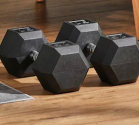 Brand new rubber hex 50 pound  dumbbells