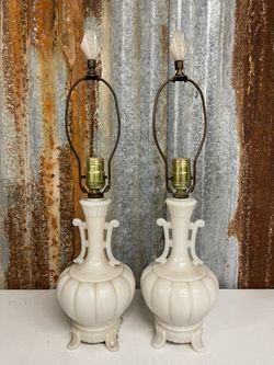 Vintage Glass Lamp Duo 