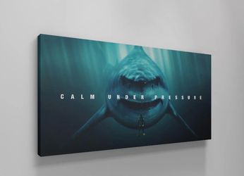 IKONICK “Calm Under Pressure” Shark Canvas – 60” x 30”