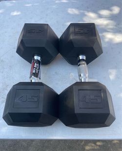 CAP Barbell, 45lb Rubber Hex Dumbbell, Single