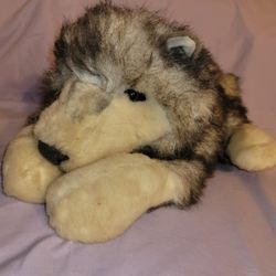 Folkmanis Timber Wolf Husky Full Body Realistic Hand Puppet Plush with Tail