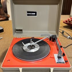 🔥 Vintage GE Automatic Portable Record Player # V638H General Electric Orange