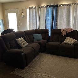 Brown Reclining  Couch 
