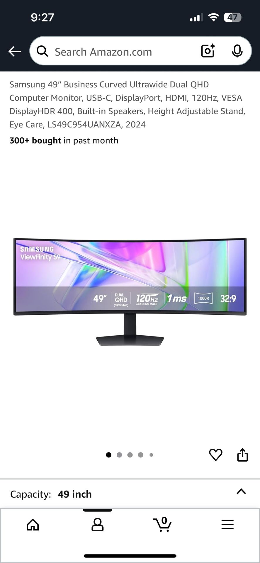 Samsung 49" Business Curved Ultrawide Dual QHD Computer Monitor