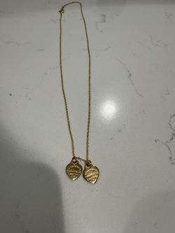 Tiffany And Co Necklace Return To Tiffany Double Heart Tag Pendent Gold Necklace 
