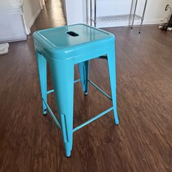 Blue Metal stool