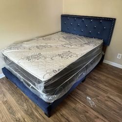 Brand New Queen Bed Frame With Mattress & Boxspring All Included For Only $290 🚨 Ready For Delivery 🚚 