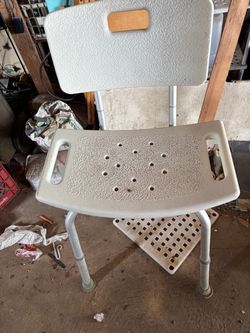 Shower Chair with Back and Adjustable Legs