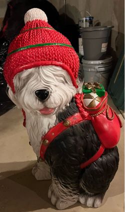 Christmas Old English Sheepdog Figurine