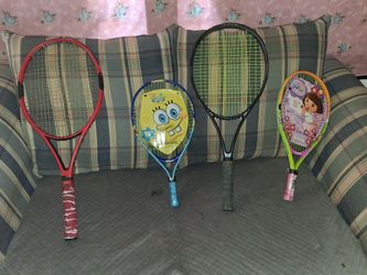 Set of 4 Tennis Rackets Kids and Adult