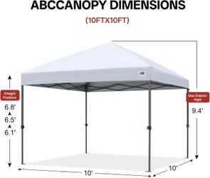 ABCCANOPY 10x10 Pop Up Canopy Tent, Easy Setup Instant Shelter with Wheeled Bag, Heavy Duty Outdoor