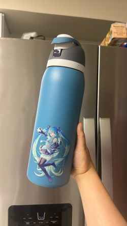 blue owala with hatsune miku decal