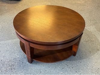 Solid Wood Round Coffee Table - Japanese Design Inspired