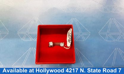 Double Stud Earring - White Gold 14k (.585) 0.7 grams