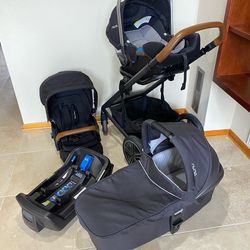 Nuna Mixx Stroller With Car Seat And Bassinet Black