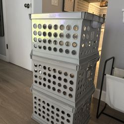 3 Stackable Utility Bins