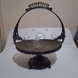 victorian silver plated brides basket