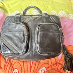 L.A.M.B. Black Leather Satchel designed by Gwen Stefani Namaste 2013