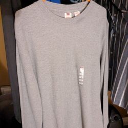 Levi Men's Large Thermal Long Sleeve Shirt( heather grey