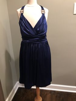 Navy Blue Halter Dress Size L