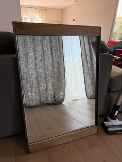 West Elm Wall Mirror Mango Wood Frame