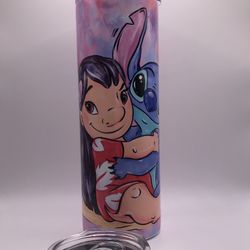 Cute Cups Decorated Cups Lilo And Stitch Stainless Steel New In Box With Straw 