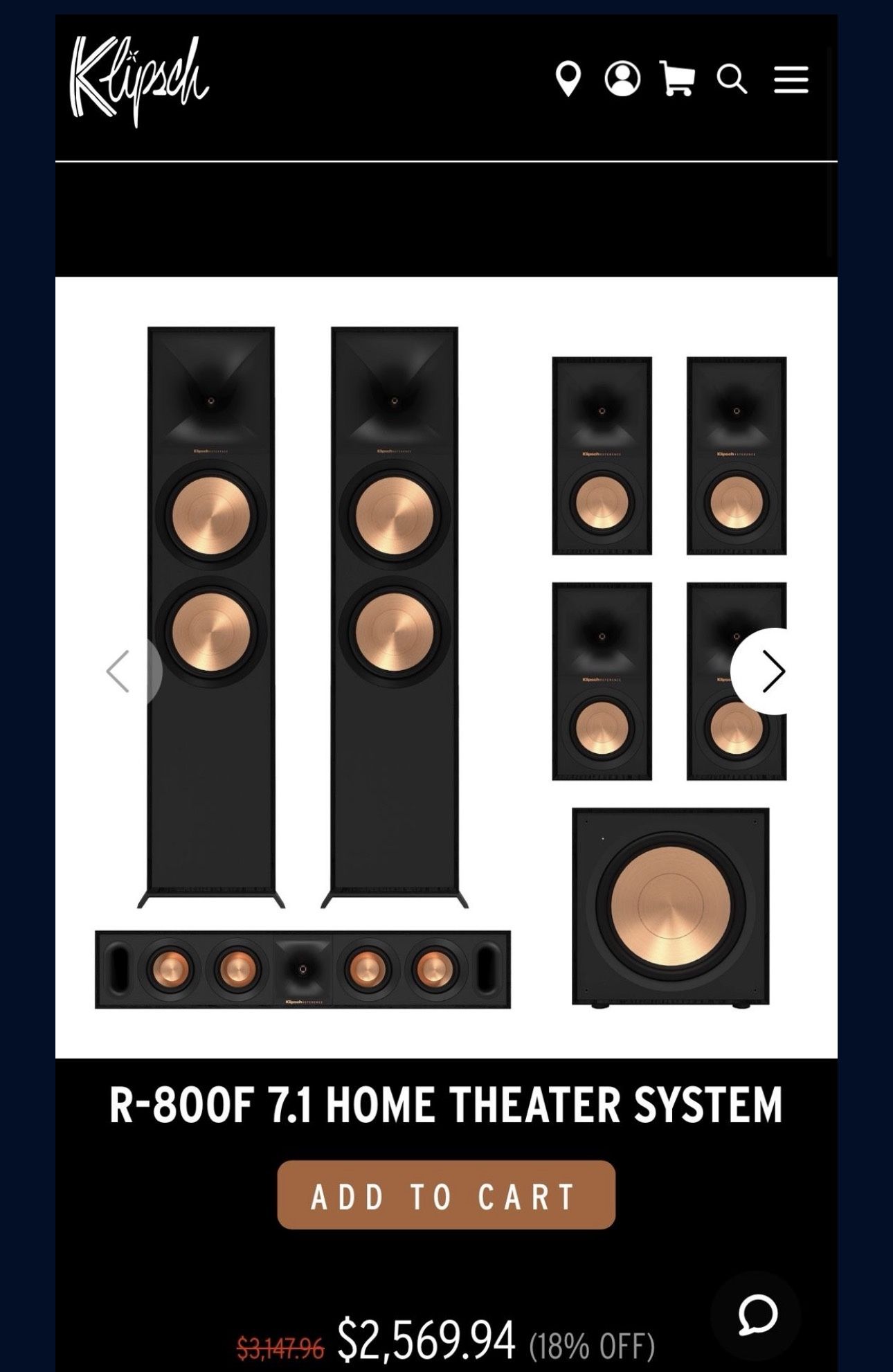 R-800F 7.1 Klipsch Home Sound Theater System