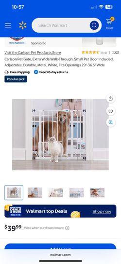 Carlson Extra Wide With Small Pet Door Gate