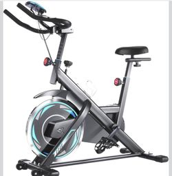 ANCHEER Indoor Exercise Bike Stationary, Indoor Cycling Bike with Comfortable Seat Cushion, Tablet Holder and LCD Monitor for Home Workout, 40 LBS Fly