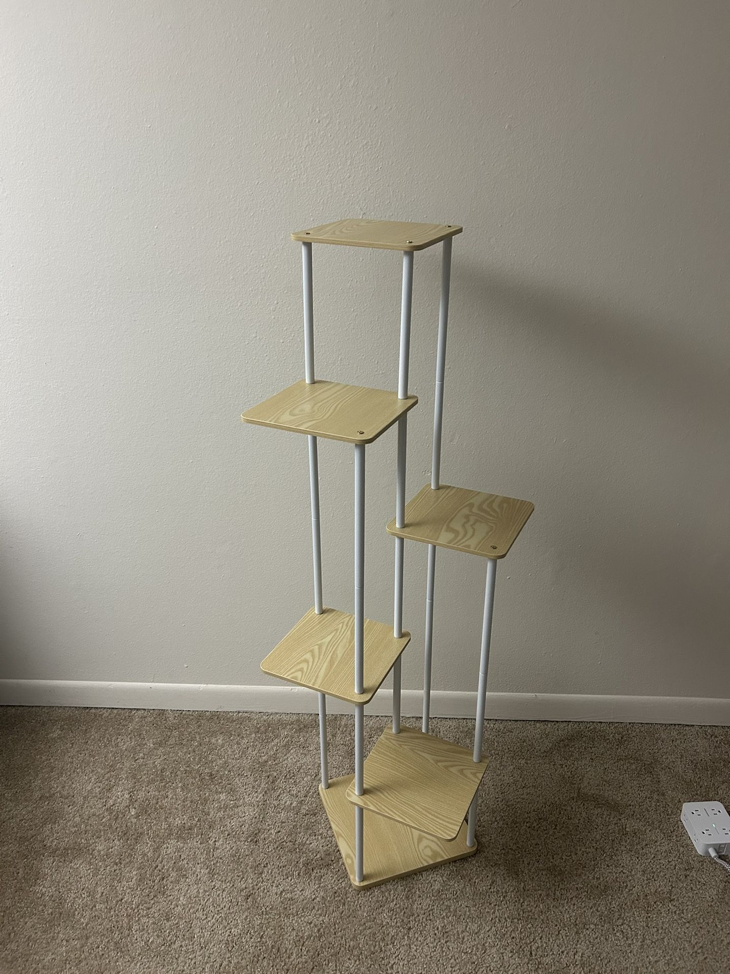 Bamworld White Plant Stand Indoor 6 Tier Metal Plant Shelf for Multiple Plants