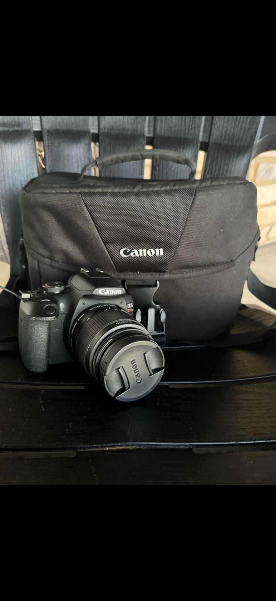 Canon Rebel T7 EOS camera with 18-55 mm lens and 75-300 mm lens