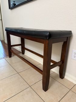 Leather 3 seater Bar Bench
