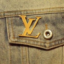 Gold YSL, Gucci, LV Pins Brooch 1.75”
