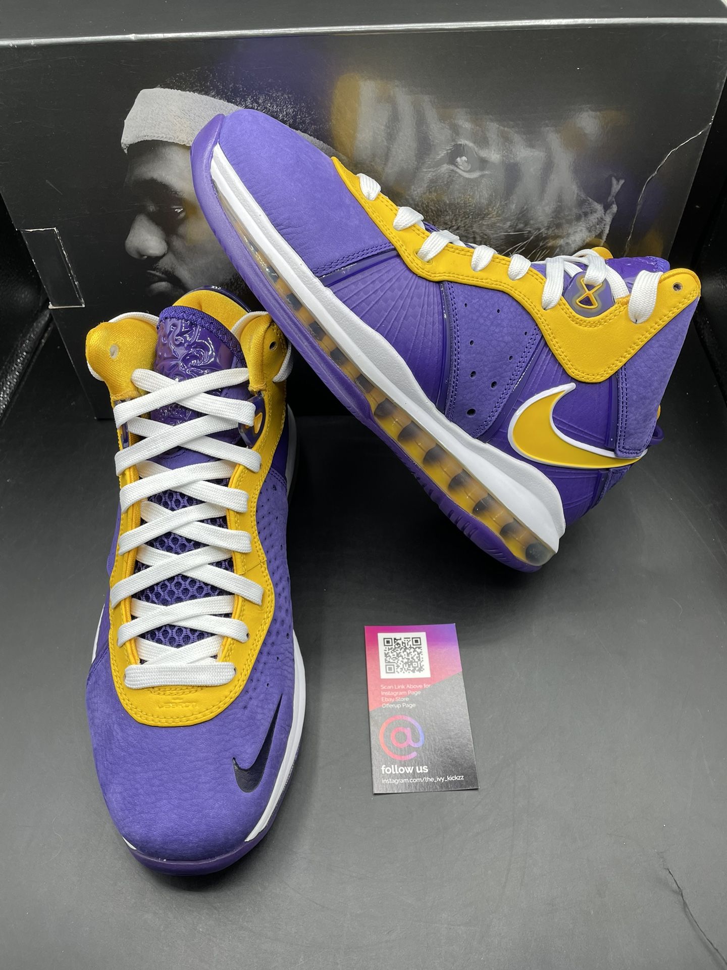 New Nike Lebron 8 QS LA Lakers Court Purple University Gold