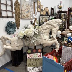 Vintage Cast Iron Carousel Horse