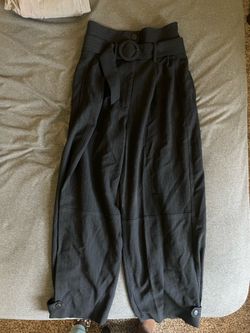 Zara Black High-Waisted Paperbag Utility Trousers with Belt - Women’s Medium