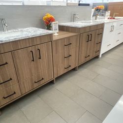 New 96” Bathroom Vanity SALE - 3 Piece Set