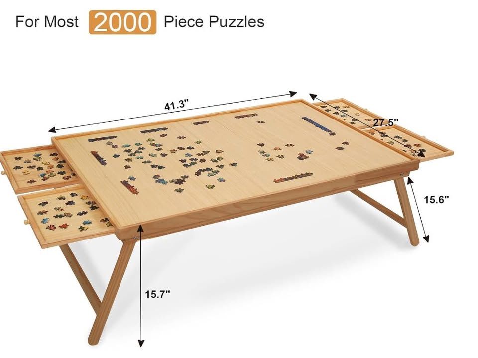 1500 Pcs Portable Puzzle Table with Folding Legs