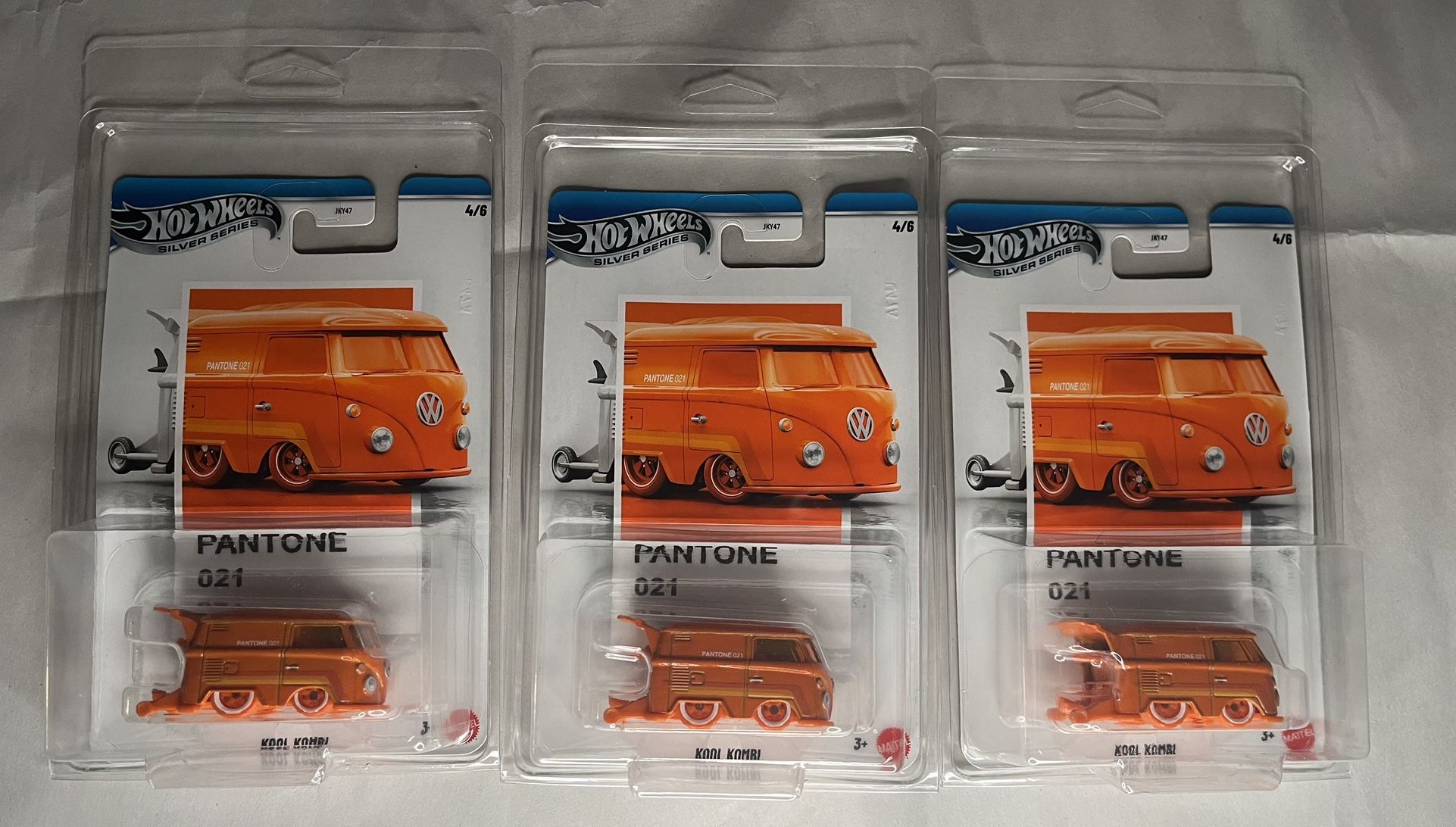 HOT WHEELS SILVER SERIES PANTONE VOLKSWAGEN KOOL KOMBI 4/6 ORANGE LOT of x3 2026