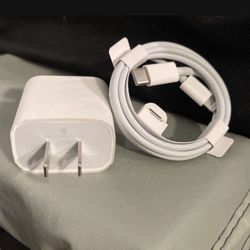 20W Genuine OEM Apple iPhone Fast Charger & USB-C Lightning Cable