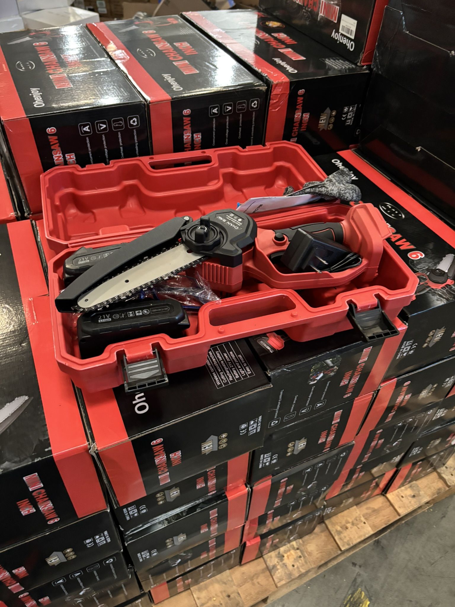 🔥 Mini Electric Chainsaw 6” – Brand New in Box – $20 Each (Red/Blue Random)