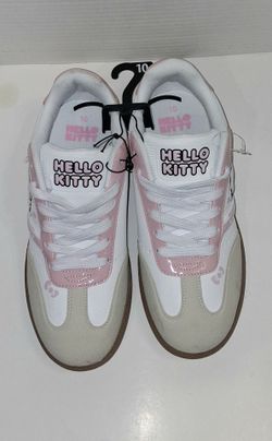 Hello Kitty Women's White Pink and Gray Sneakers Size 10